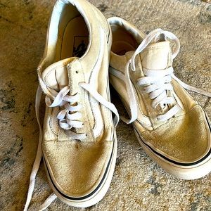 Old School Skater Vans cream canvas and suede size 7.5 women